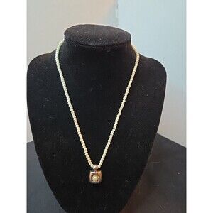 Lot Of 2 Necklaces White Small Beaded 16" & Slate Blue Graduated Beads 14"